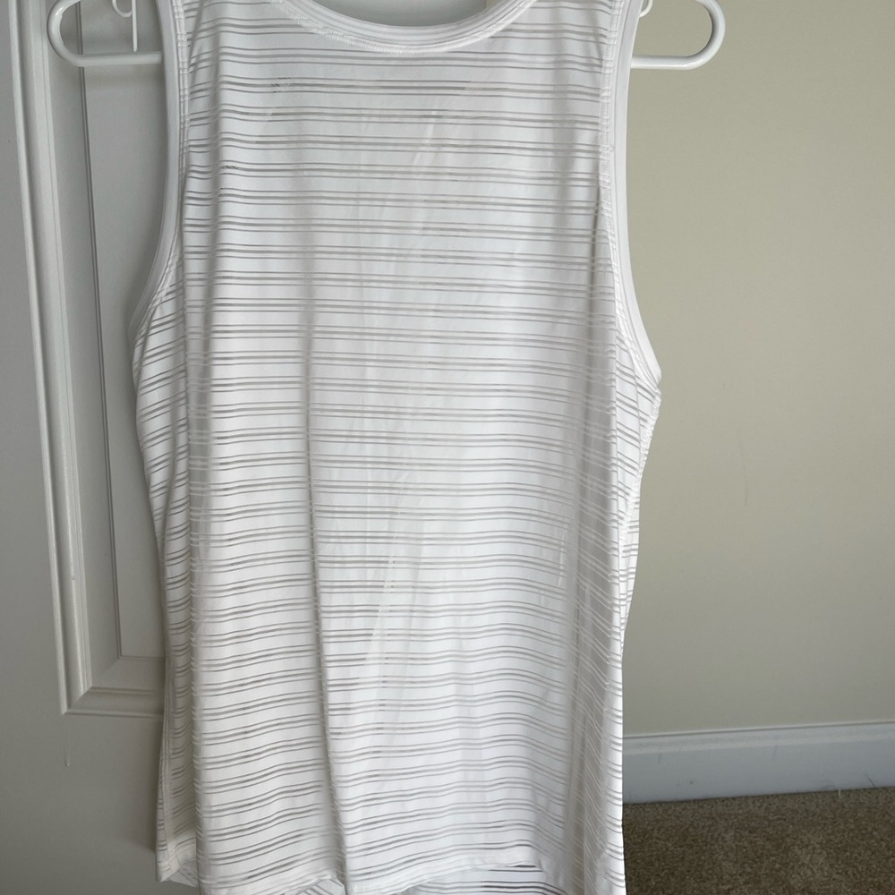 lululemon athletica White Striped Sleeveless Tank